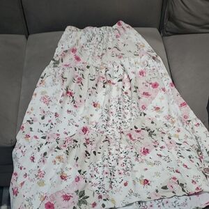 Floral Pink and White Women's Skirt
